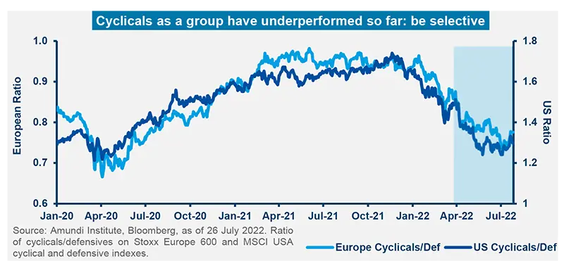 Cyclicals as a group have underperformed so far: be selective