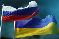 Flags UKR - Russia