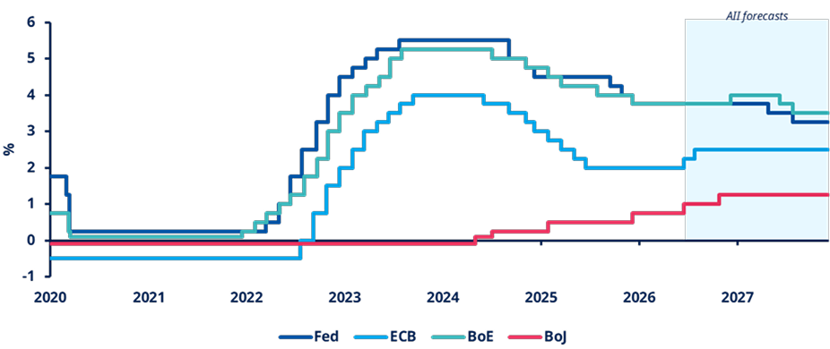 Chart showing Central Banks' action over time