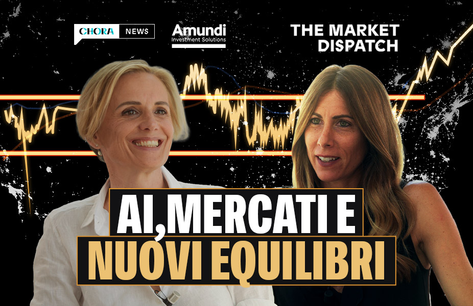 banner vodcast the market dispatch con logo amundi e chora news e titolo episodio "ai,mercati e nuovi equilibri"