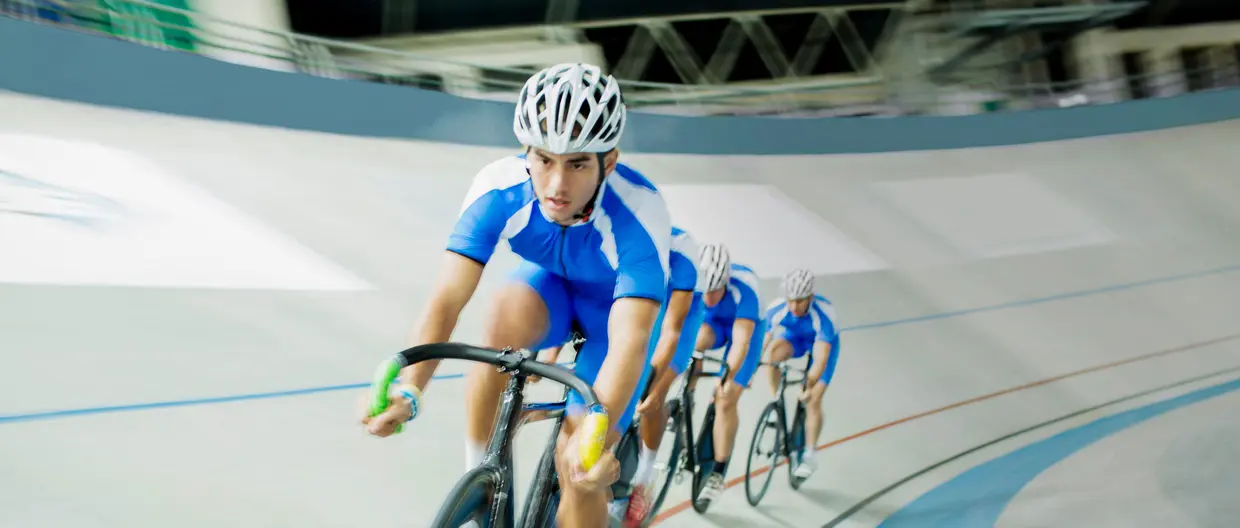 cyclists lined up