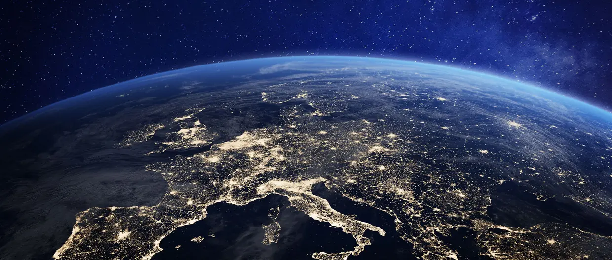 Europe globe view