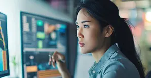 Financial analyst analyzing market insights