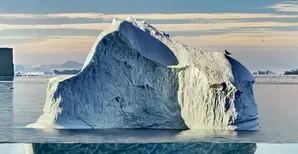 Iceberg floating in the water