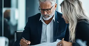 coworkers talking in a meeting 