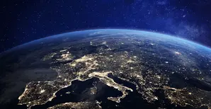Europe globe view