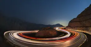 speed light movement around bend