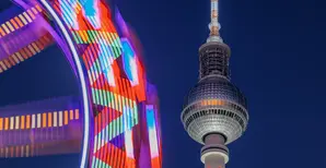 carousel at night in city square