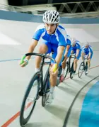 cyclists lined up