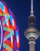 carousel at night in city square