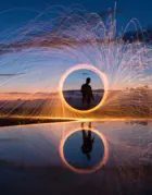 speed light movement in circular motion