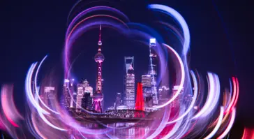 asian cityscape at night