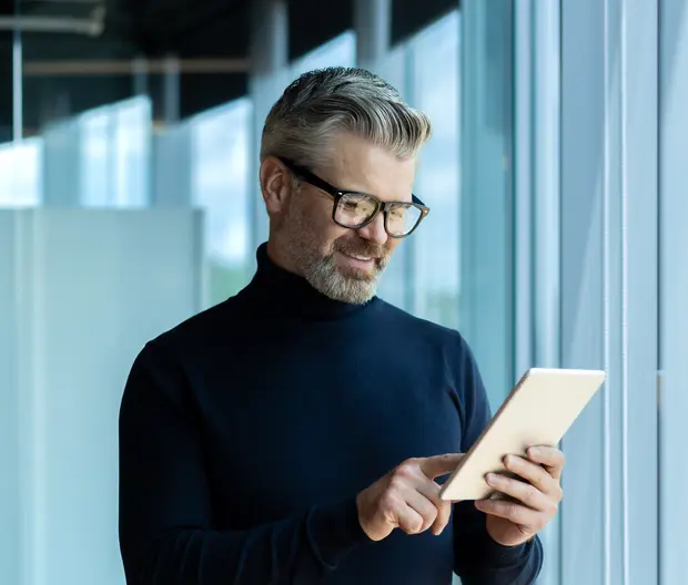 businessmen reading news