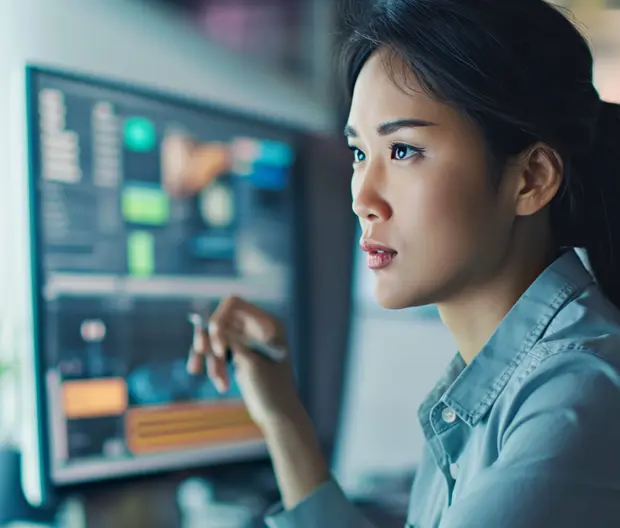Financial analyst analyzing market insights
