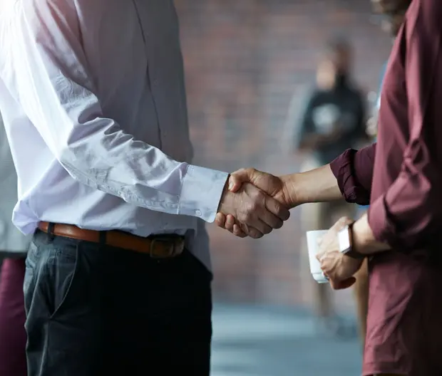 Two people shaking hands