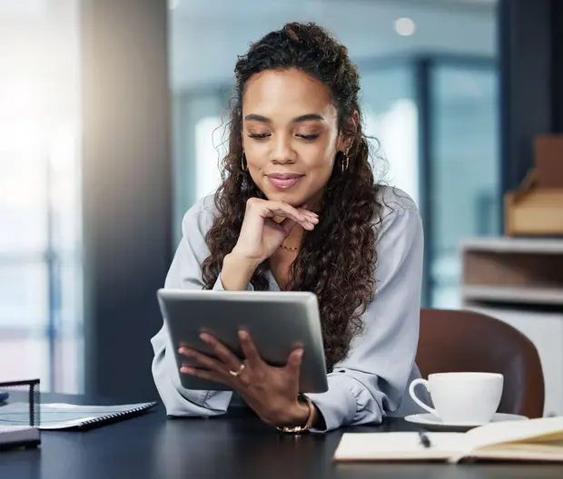 Businesswoman using a tablet