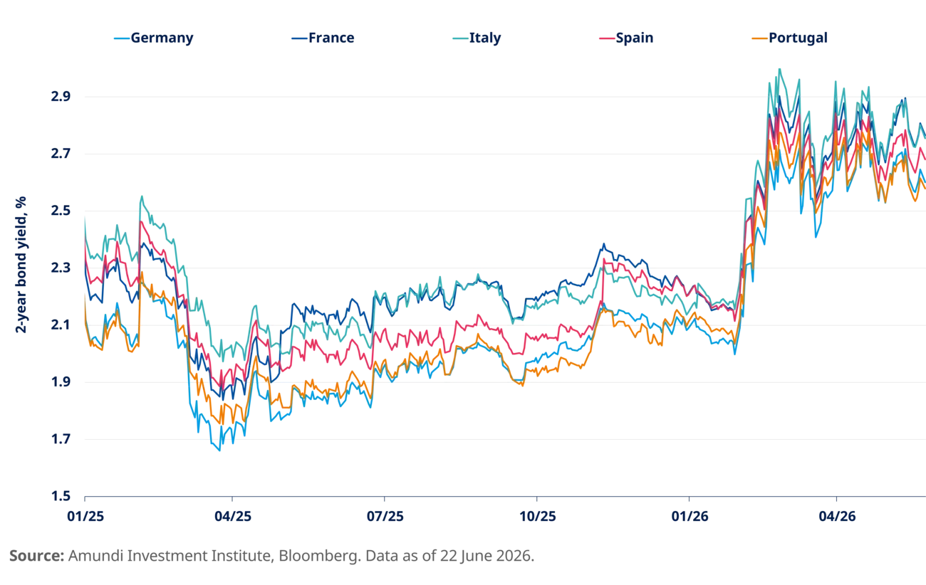 graph of Historically appealing 2-year yields in EU