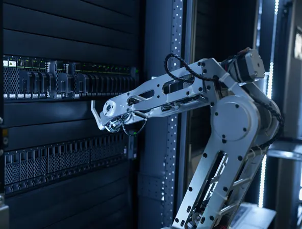 Robot arm in server farm