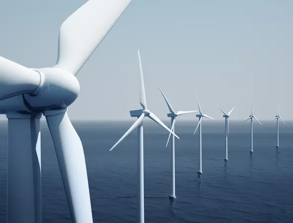 wind turbines on the ocean