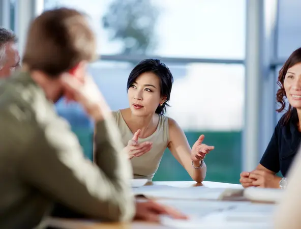 Business people talking in meeting