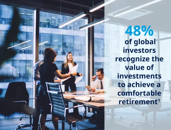 48%  of global  investors  recognize the value of  investments to achieve a comfortable retirement1