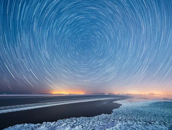 light circles in arctic skyline