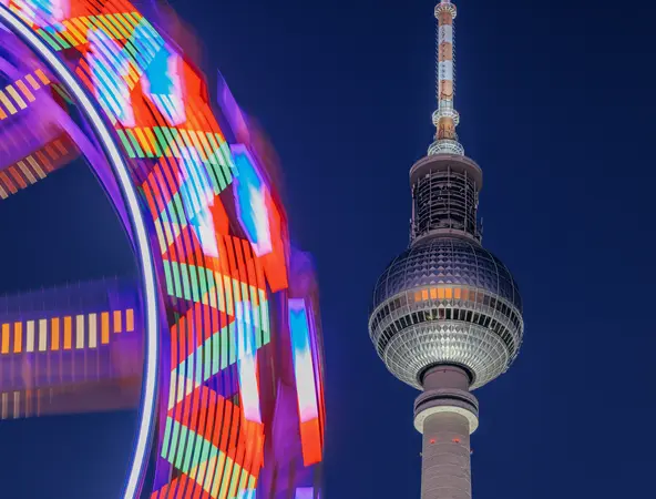 carousel at night in city square