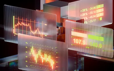 Graphiques financiers numériques illustrant des tendances de marché et performances d'investissement.