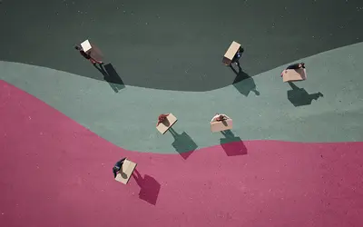 Illustration personnages vu de haut