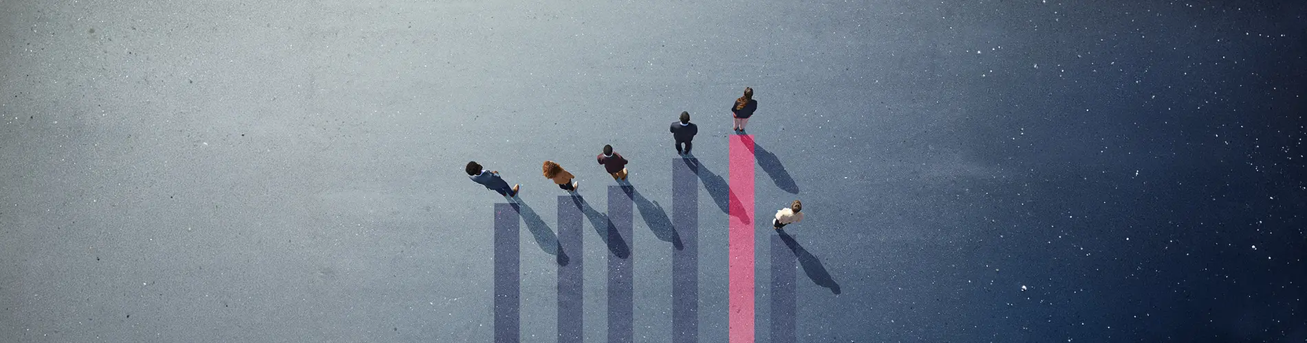 Illustration avec des flèches colorées représentant des tendances financières.