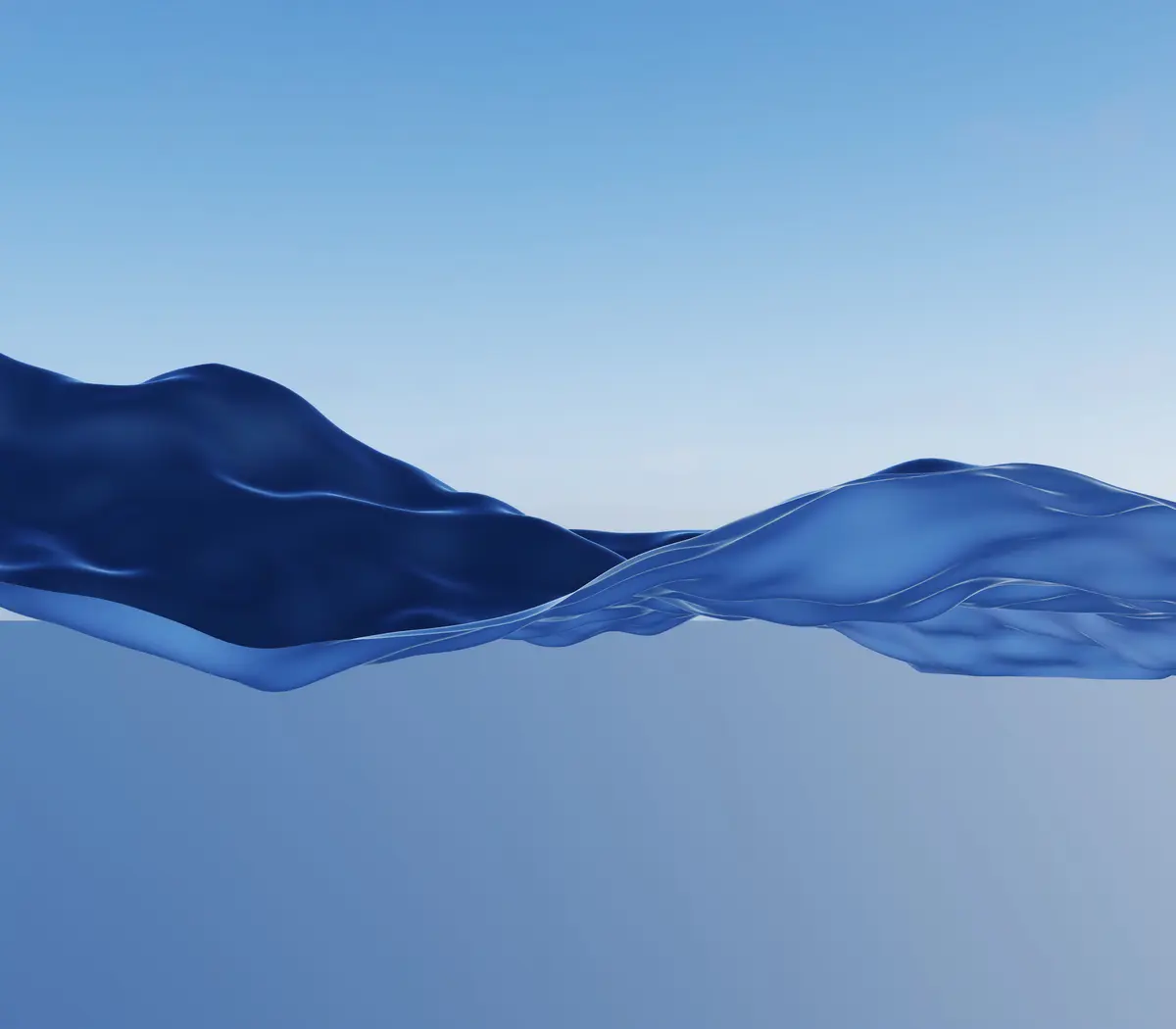 Vagues stylisées en bleu.