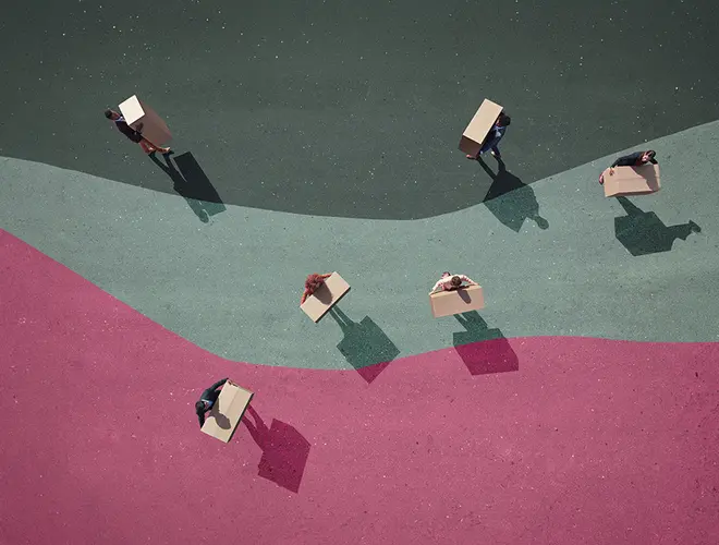 Illustration personnages vu de haut