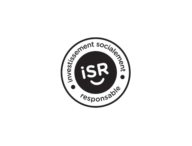 Logo de l'investissement socialement responsable (ISR) sur fond blanc.