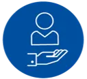 Icône représentant un expert financier, symbolisant les services de gestion d'actifs.