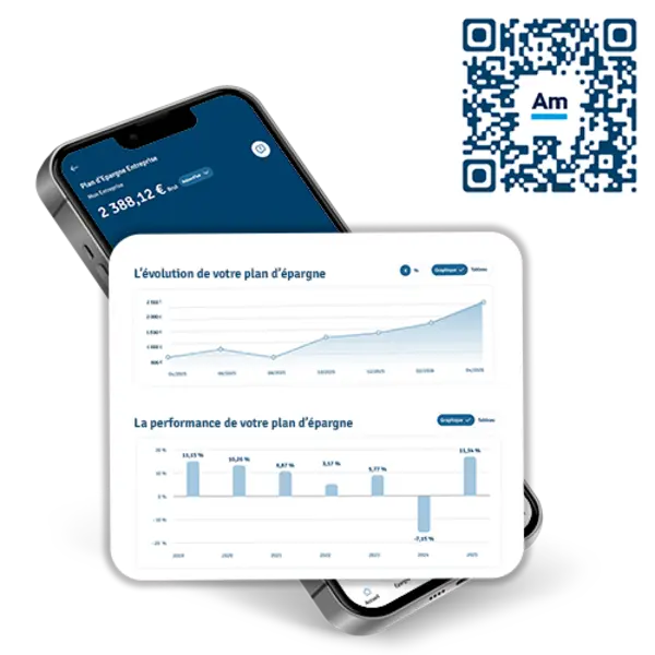 Graphiques de performance financière affichés sur des appareils numériques.