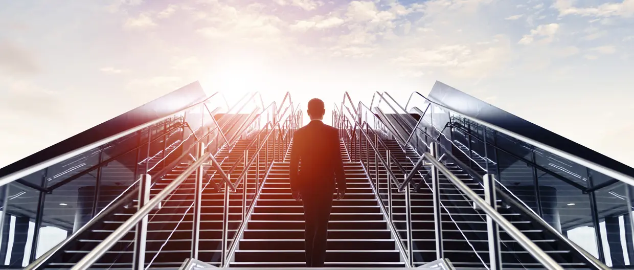 man on staircase