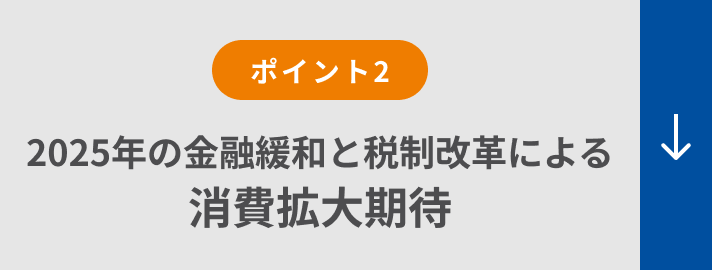 ポイント２：2025年の金融緩和と税制改革による消費拡大期待