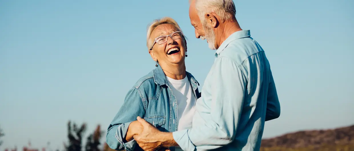  senior couple happy and smiling