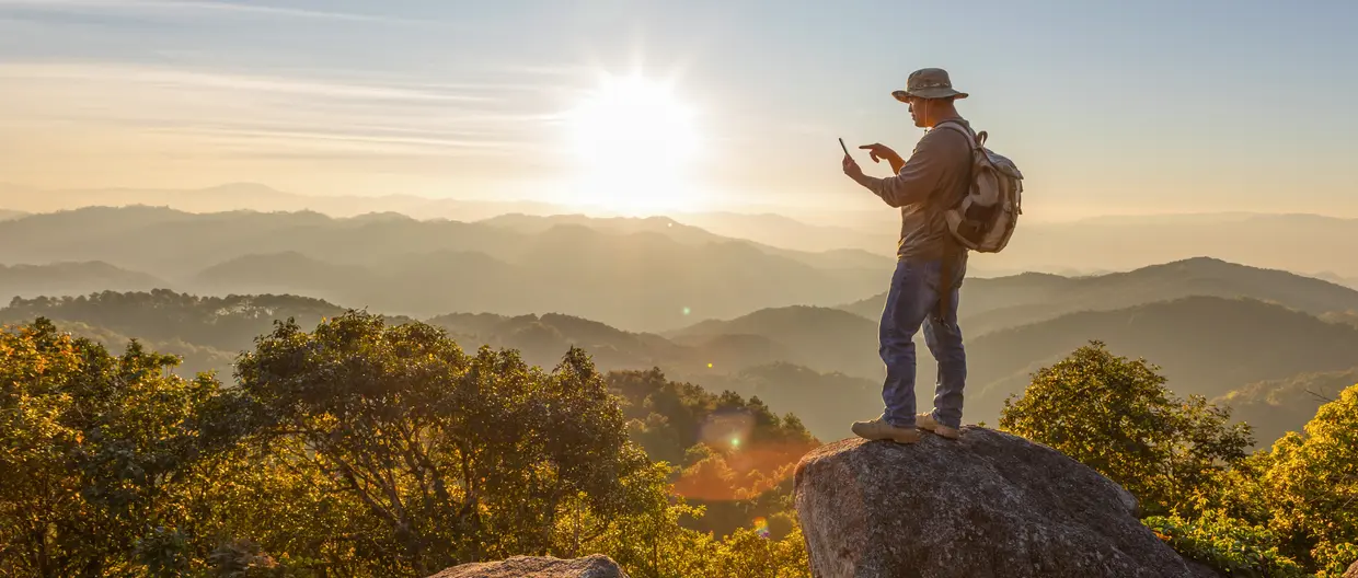 Man on mountain