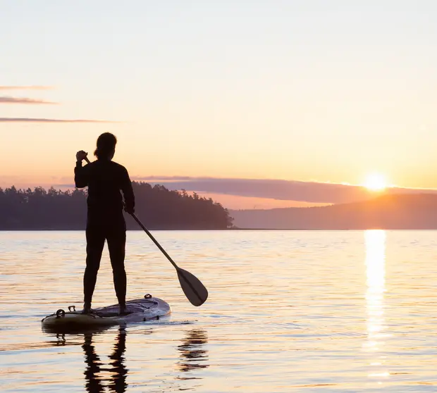 Paddling on the sea