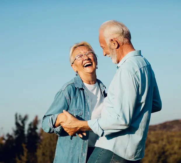  senior couple happy and smiling