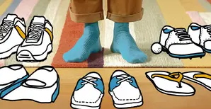 Choisir une paire de chaussures parmi cinq autres