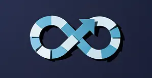 Un symbole d'infini bleu