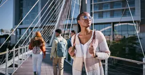 Female student with backpack