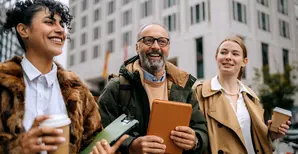 group of people talking