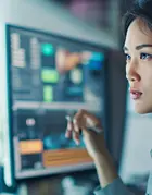 Financial analyst analyzing market insights
