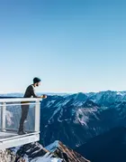 man looking at scenic view of Kitzsteinhorn 