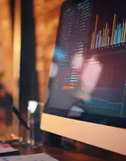 Ordinateur avec des statistiques financières