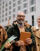 group of people talking