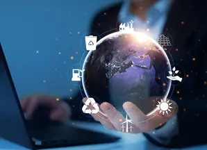 various sustainability ideas in one hand